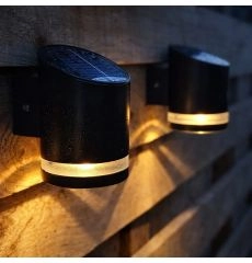 Duron solcelle væglampe (sort) - 